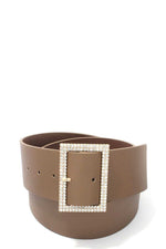 Load image into Gallery viewer, Rhinestone Buckle Pu Leather Belt
