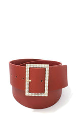 Load image into Gallery viewer, Rhinestone Buckle Pu Leather Belt
