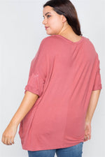 Load image into Gallery viewer, Plus Size Batwing Short Sleeve Drop-shoulder Top
