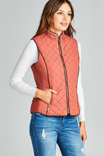 Load image into Gallery viewer, Faux Shearling Lined Quilted Padding Vest
