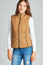 Load image into Gallery viewer, Faux Shearling Lined Quilted Padding Vest
