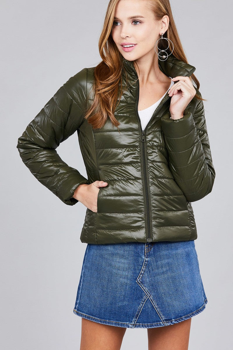 Long Sleeve Quilted Padding Jacket