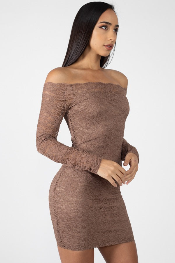 Floral Lace Off Shoulder Dress