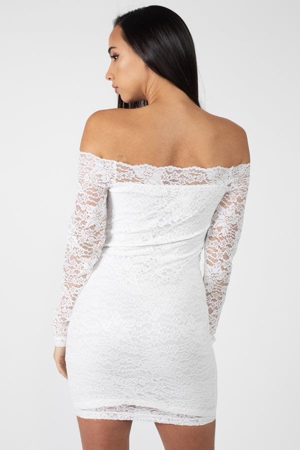 Floral Lace Off Shoulder Dress