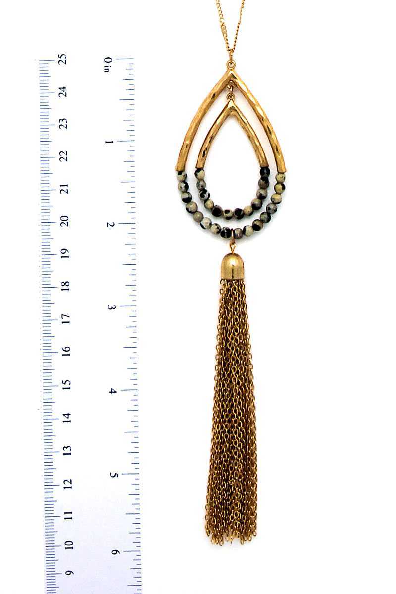 Designer Chic Tassel Pendant Necklace