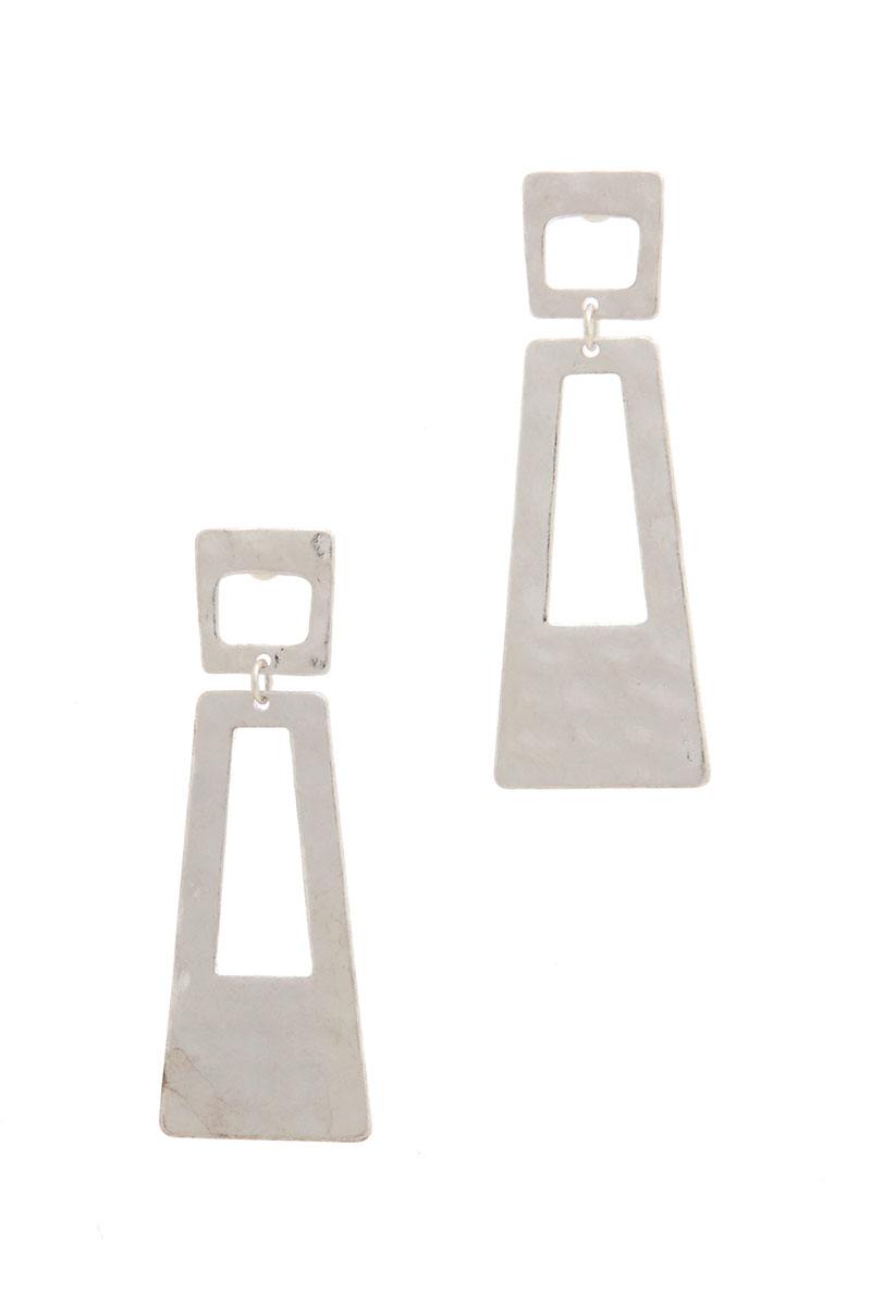 Cut Out Rectangular Shape Post Earring