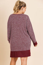 Load image into Gallery viewer, Heathered Knit Long Sleeve Round Neck Dress
