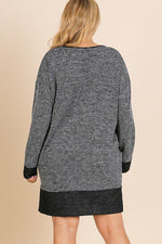 Load image into Gallery viewer, Heathered Knit Long Sleeve Round Neck Dress
