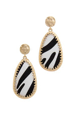 Load image into Gallery viewer, Animal Pattern Teardrop Shape Post Drop Earring
