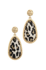 Load image into Gallery viewer, Animal Pattern Teardrop Shape Post Drop Earring
