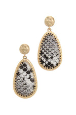 Load image into Gallery viewer, Animal Pattern Teardrop Shape Post Drop Earring
