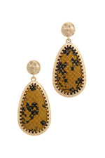 Load image into Gallery viewer, Animal Pattern Teardrop Shape Post Drop Earring
