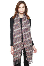 Load image into Gallery viewer, Multi Striped Fringed Scarf
