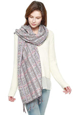 Load image into Gallery viewer, Multi Striped Fringed Scarf
