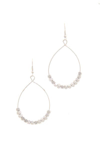 Beaded Metal Drop Earring