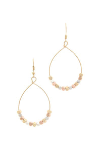 Beaded Metal Drop Earring