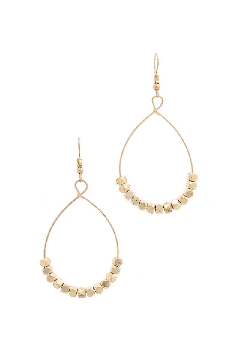 Beaded Metal Drop Earring