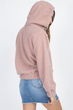 Load image into Gallery viewer, Faux Fur Drawstring Hooded Jacket
