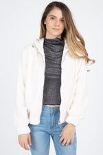 Load image into Gallery viewer, Faux Fur Drawstring Hooded Jacket
