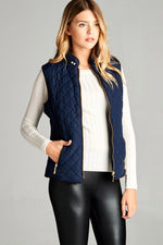 Load image into Gallery viewer, Faux Shearling Lined Quilted Padding Vest
