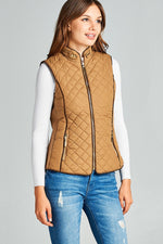 Load image into Gallery viewer, Faux Shearling Lined Quilted Padding Vest
