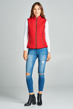 Load image into Gallery viewer, Faux Shearling Lined Quilted Padding Vest
