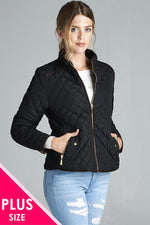 Load image into Gallery viewer, Quilted Padding Jacket With Suede Piping Details
