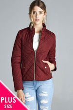 Load image into Gallery viewer, Quilted Padding Jacket With Suede Piping Details
