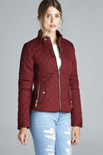 Load image into Gallery viewer, Quilted Padding Jacket With Suede Piping Details
