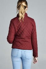 Load image into Gallery viewer, Quilted Padding Jacket With Suede Piping Details
