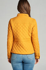 Load image into Gallery viewer, Quilted Padding Jacket With Suede Piping Details
