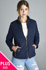 Load image into Gallery viewer, Quilted Padding Jacket With Suede Piping Details
