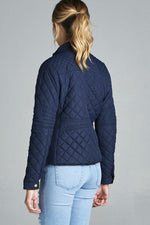 Load image into Gallery viewer, Quilted Padding Jacket With Suede Piping Details
