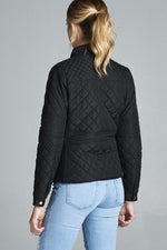 Load image into Gallery viewer, Quilted Padding Jacket With Suede Piping Details
