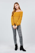 Load image into Gallery viewer, Long Sleeve Off The Shoulder Chenille Sweater
