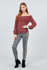 Load image into Gallery viewer, Long Sleeve Off The Shoulder Chenille Sweater
