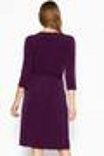 Load image into Gallery viewer, 3/4 Sleeve Overlapping Midi Dress with Belted Waist
