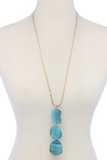 Load image into Gallery viewer, Natural Stone Flat Snake Chain Necklace
