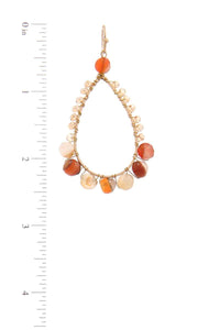 Teardrop Shape Beaded Drop Earring