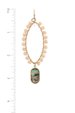 Load image into Gallery viewer, Pointed Oval Beaded Dangle Drop Earring
