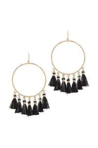 Two Tone Tassel Circle Drop Earring