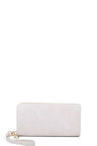 Designer Fashion Solid Color Wallet with Hand Strap