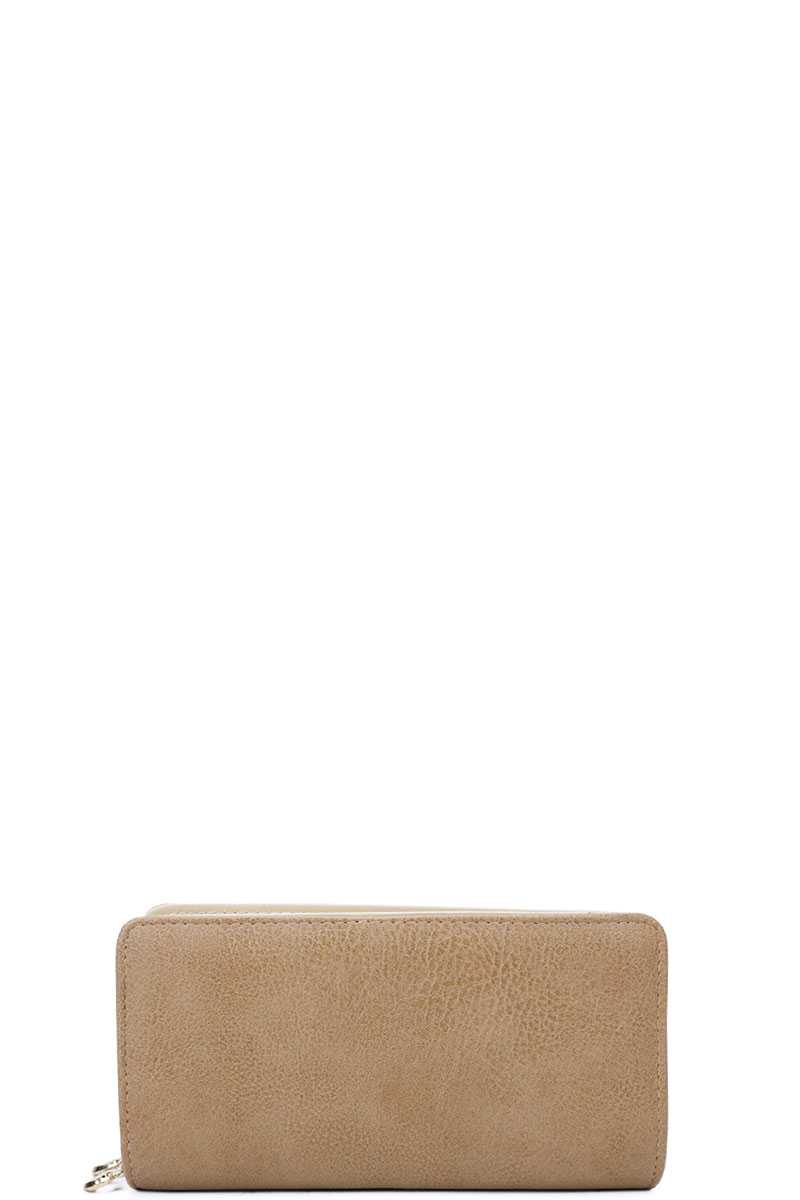 Designer Fashion Solid Color Wallet with Hand Strap