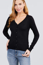 Load image into Gallery viewer, Long Sleeve V-neck Button Down Sweater Cardigan
