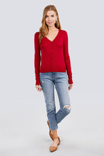 Load image into Gallery viewer, Long Sleeve V-neck Button Down Sweater Cardigan
