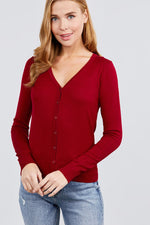 Load image into Gallery viewer, Long Sleeve V-neck Button Down Sweater Cardigan
