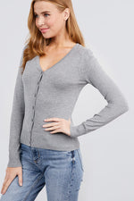 Load image into Gallery viewer, Long Sleeve V-neck Button Down Sweater Cardigan
