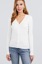 Load image into Gallery viewer, Long Sleeve V-neck Button Down Sweater Cardigan
