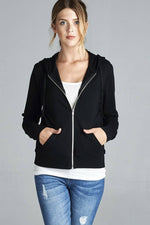 Load image into Gallery viewer, Long Sleeve Zipper French Terry Hoodie with Pockets
