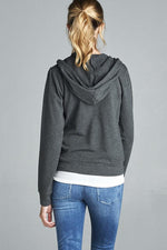 Load image into Gallery viewer, Long Sleeve Zipper French Terry Hoodie with Pockets
